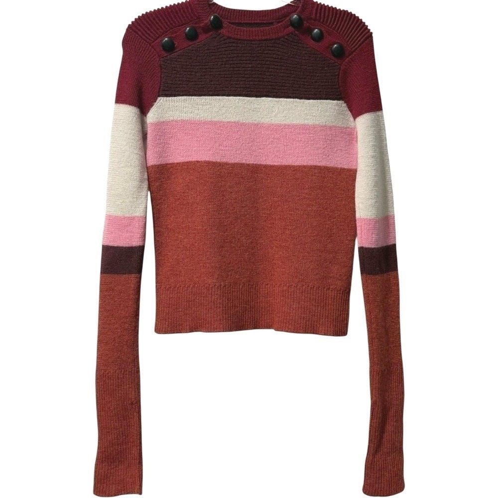 Isabel Marant Striped Doyle RARE Crewneck Wool Sweater SZ 42 10 L $585